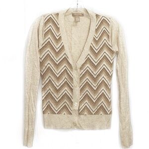 Banana Republic Chevron Tan Brown Cardigan